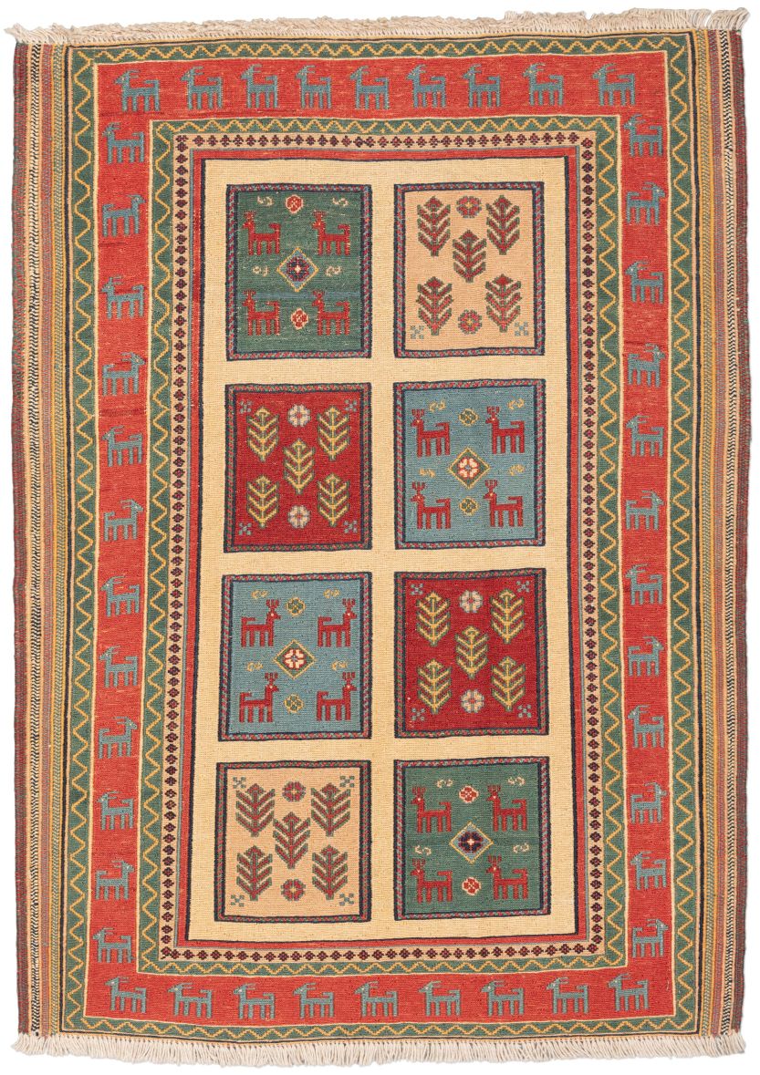 handgewebter Sumackkelim Afschar-Tabii aus Persien Maß 116x84 cm