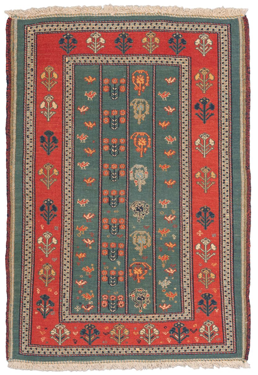 handgewebter Sumackkelim Afschar-Tabii aus Persien Maß 117x83 cm