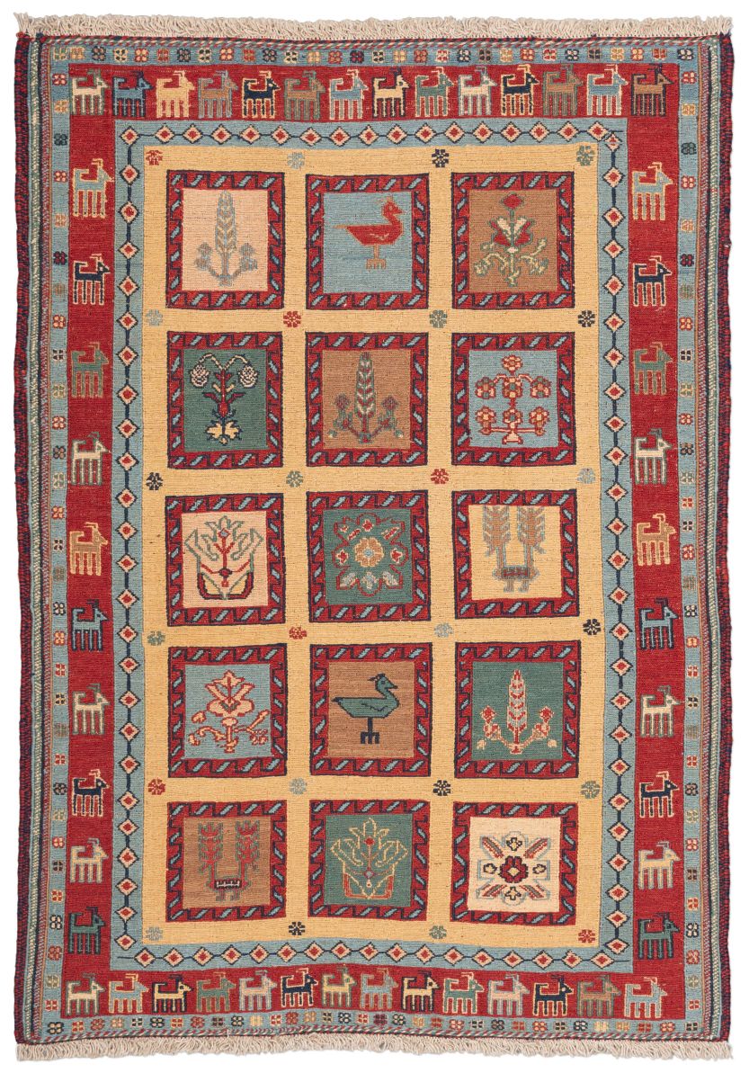 handgewebter Sumackkelim Afschar-Tabii aus Persien Maß 118x85 cm