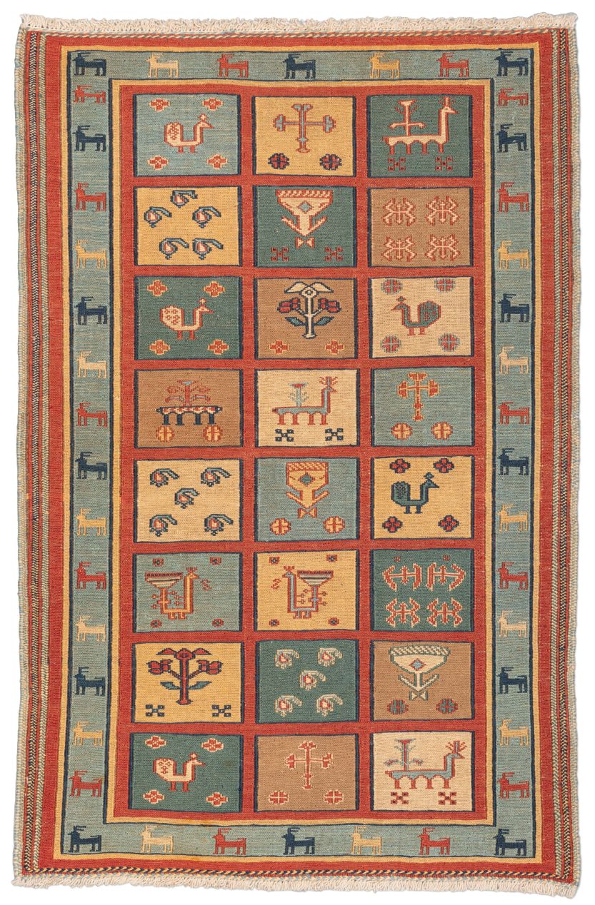 handgewebter Sumackkelim Afschar-Tabii aus Persien Maß 120x80 cm