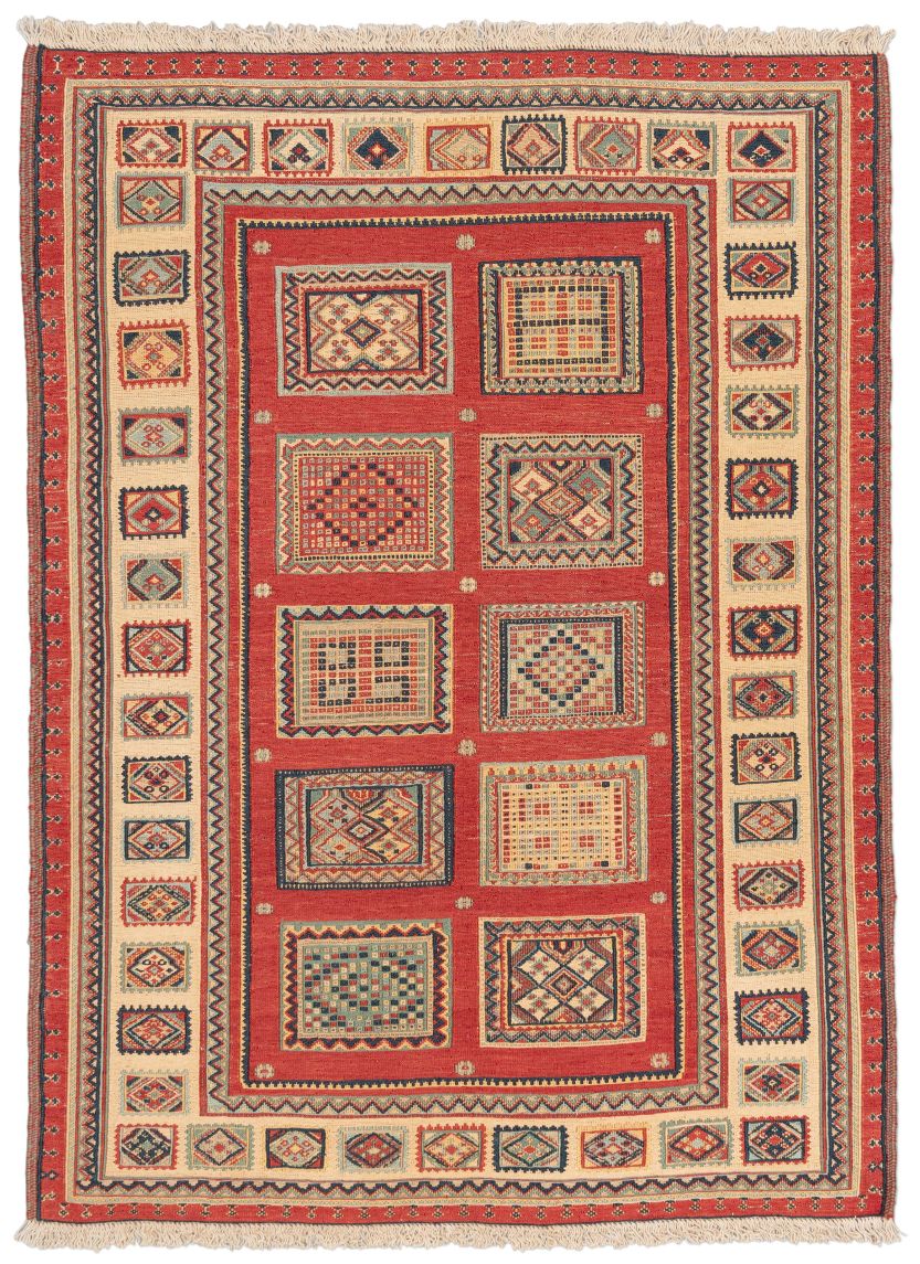 handgewebter Sumackkelim Afschar-Tabii aus Persien Maß 134x98 cm