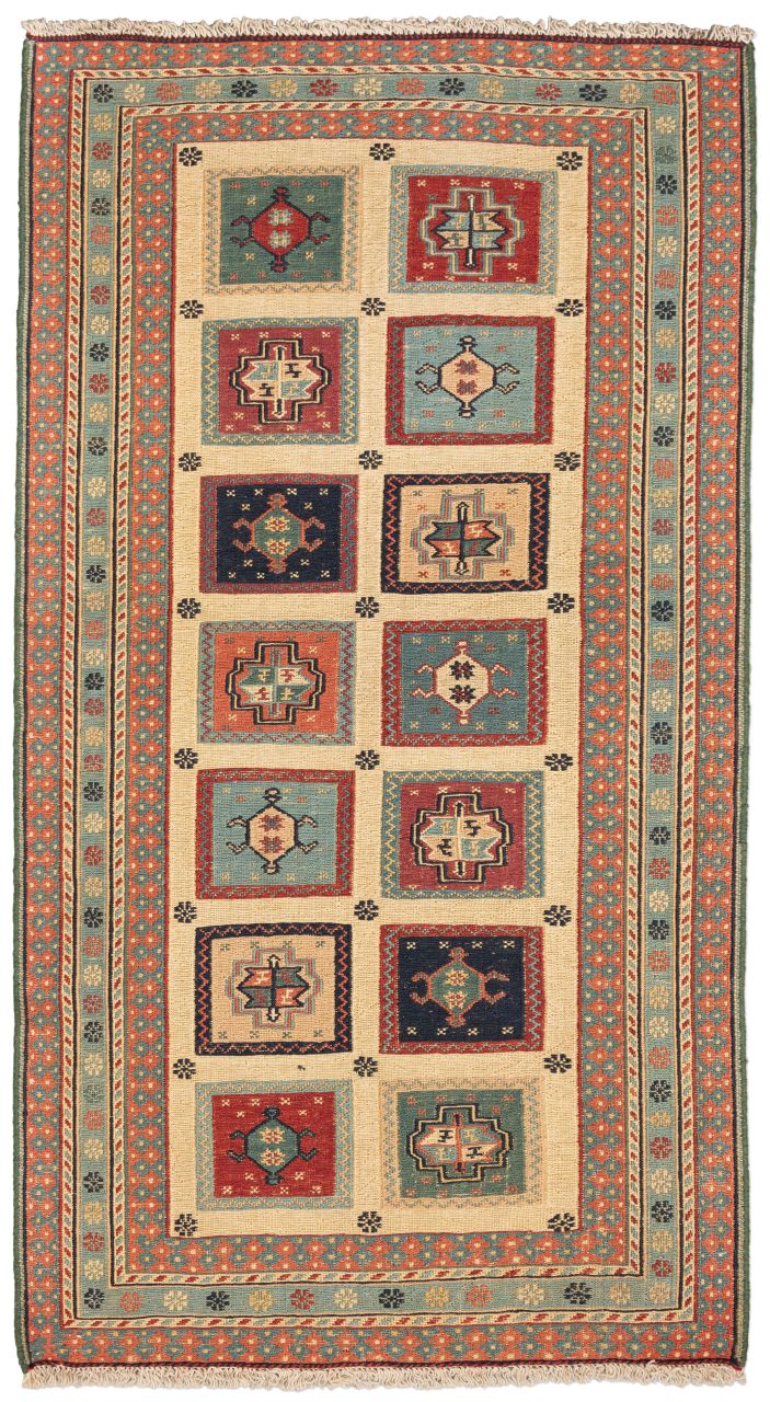 handgewebter Sumackkelim Afschar-Tabii aus Persien Maß 156x85 cm