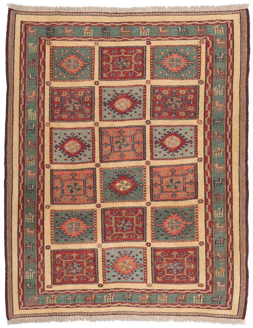 handgewebter Sumackkelim Afschar-Tabii aus Persien Maß 160x128 cm