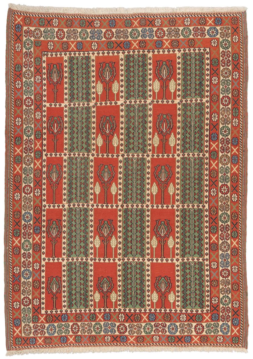 handgewebter Sumackkelim Afschar-Tabii aus Persien Maß 165x121 cm