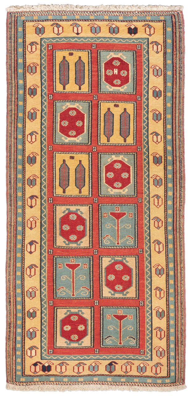 handgewebter Sumackkelim Afschar-Tabii aus Persien Maß 165x80 cm