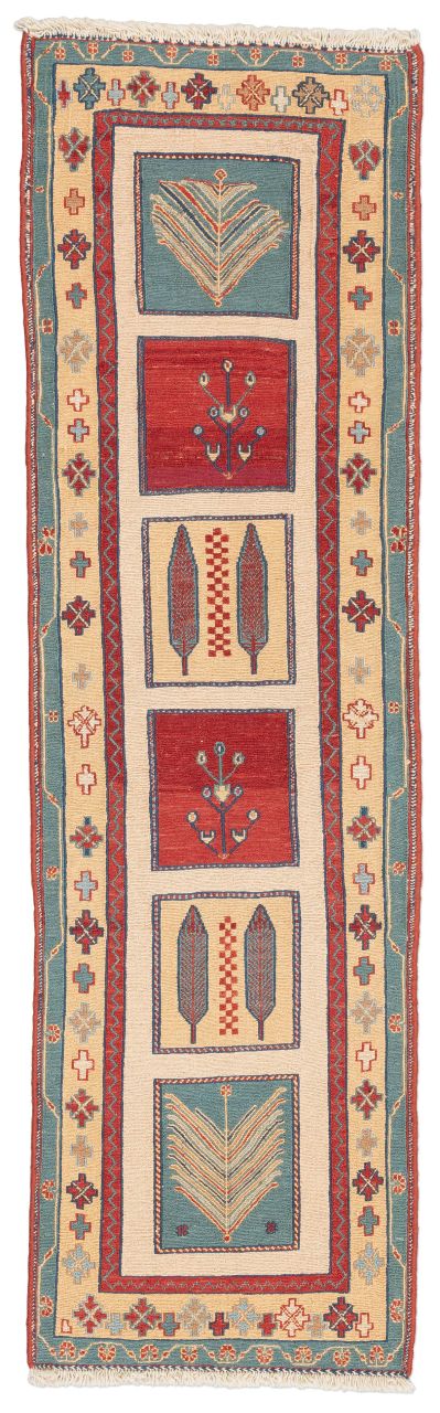 handgewebter Sumackkelim Afschar-Tabii aus Persien Maß 178x52 cm