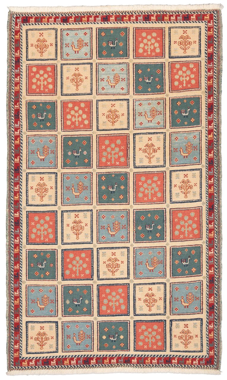 handgewebter Sumackkelim Afschar-Tabii aus Persien Maß 180x108 cm