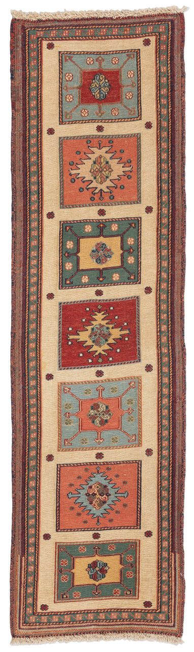 handgewebter Sumackkelim Afschar-Tabii aus Persien Maß 183x53 cm