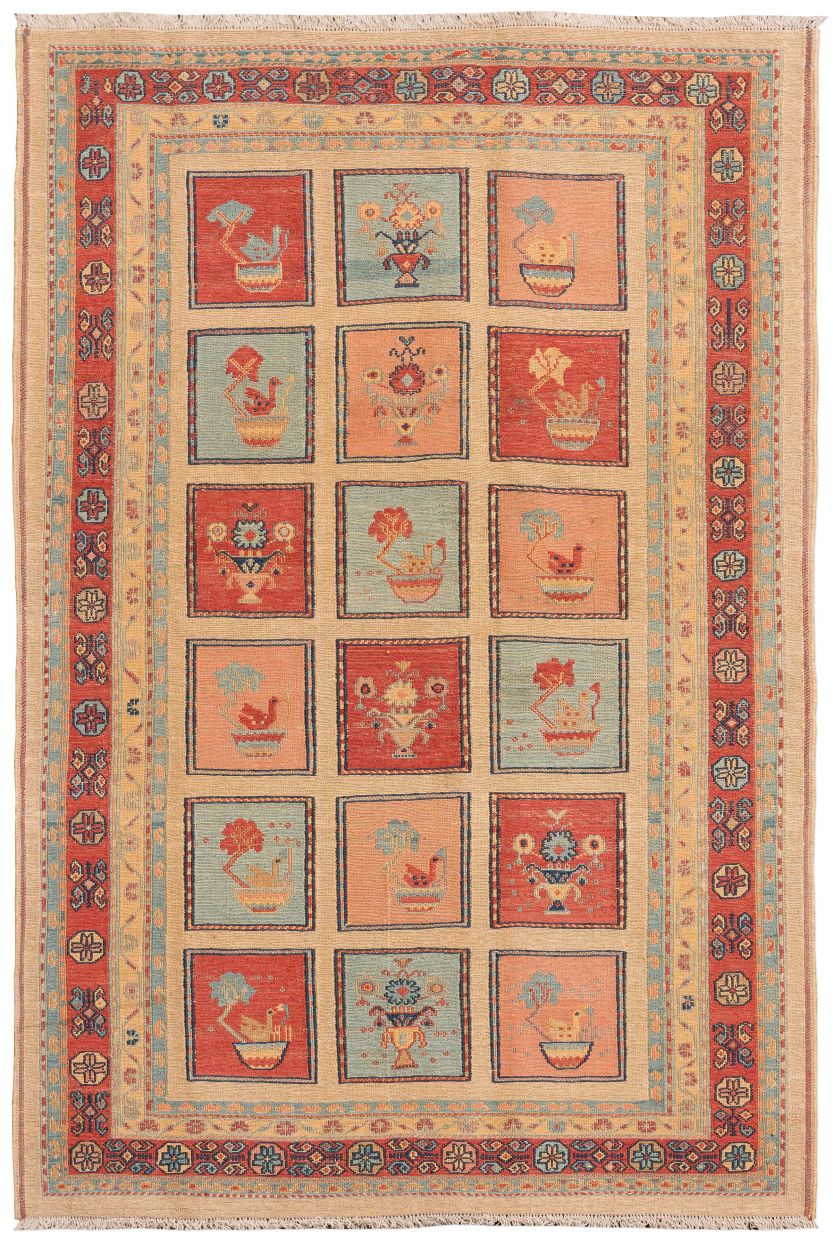 handgewebter Sumackkelim Afschar-Tabii aus Persien Maß 184x124 cm