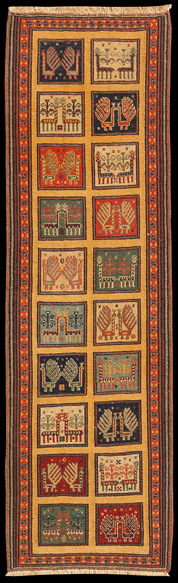 handgewebter Sumackkelim Afschar-Tabii aus Persien Maß 189x57 cm