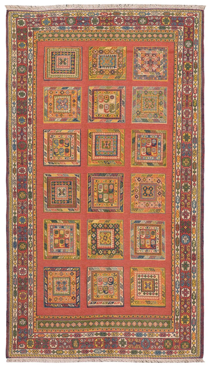 handgewebter Sumackkelim Afschar-Tabii aus Persien Maß 192x108 cm