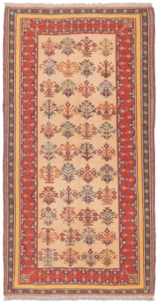 handgewebter Sumackkelim Afschar-Tabii aus Persien Maß 197x104 cm
