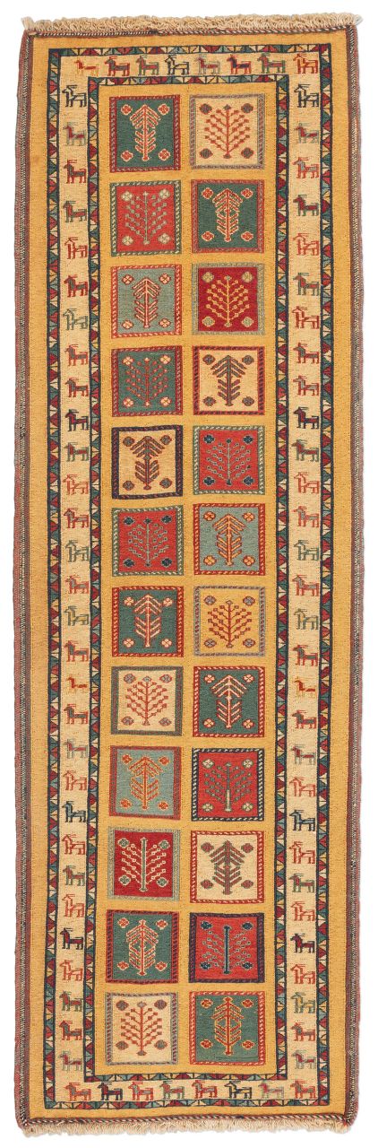 handgewebter Sumackkelim Afschar-Tabii aus Persien Maß 198x64 cm