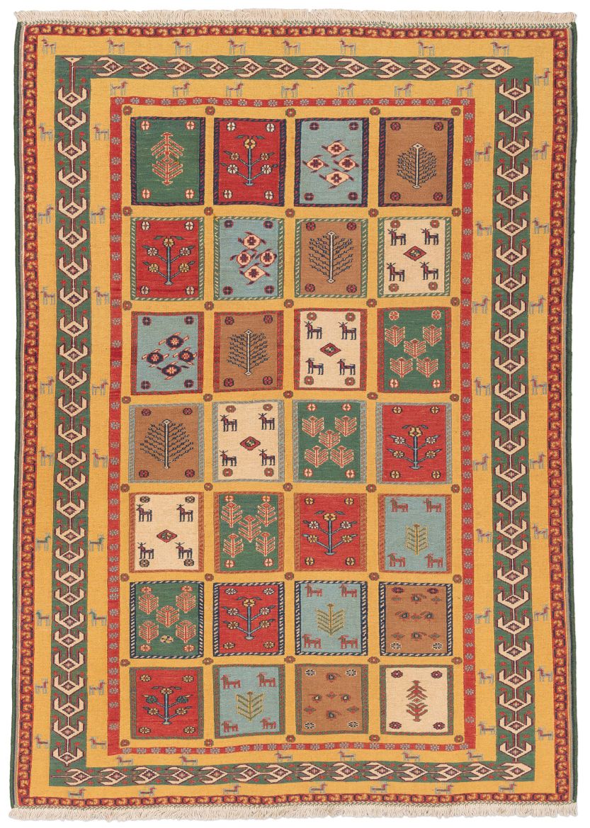 handgewebter Sumackkelim Afschar-Tabii aus Persien Maß 200x141 cm