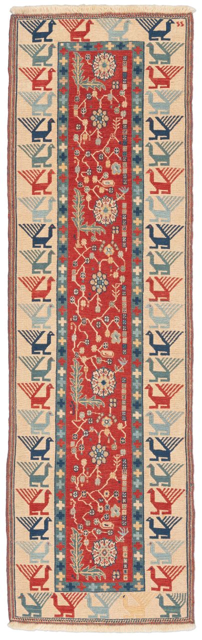 handgewebter Sumackkelim Afschar-Tabii aus Persien Maß 200x60 cm