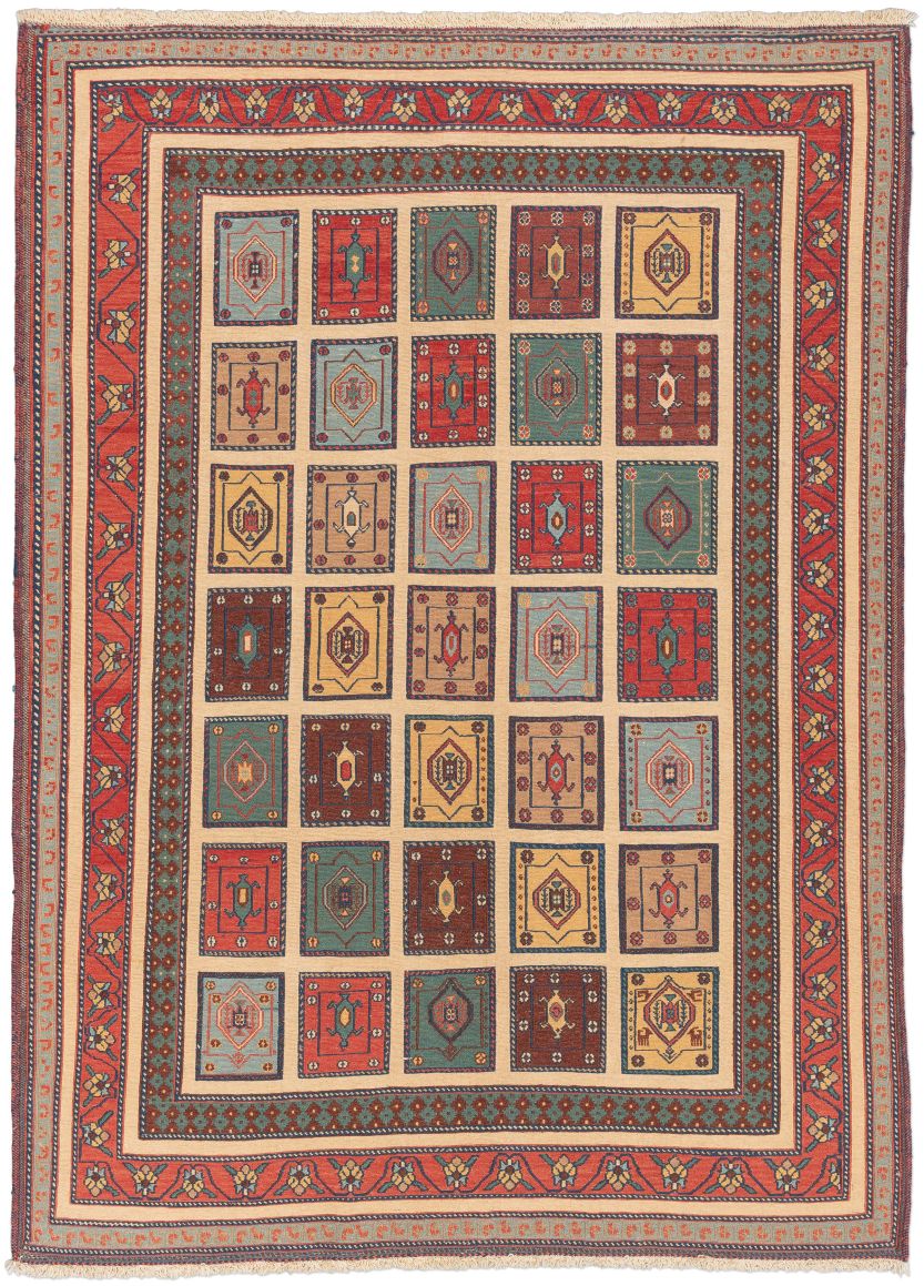 handgewebter Sumackkelim Afschar-Tabii aus Persien Maß 203x148 cm