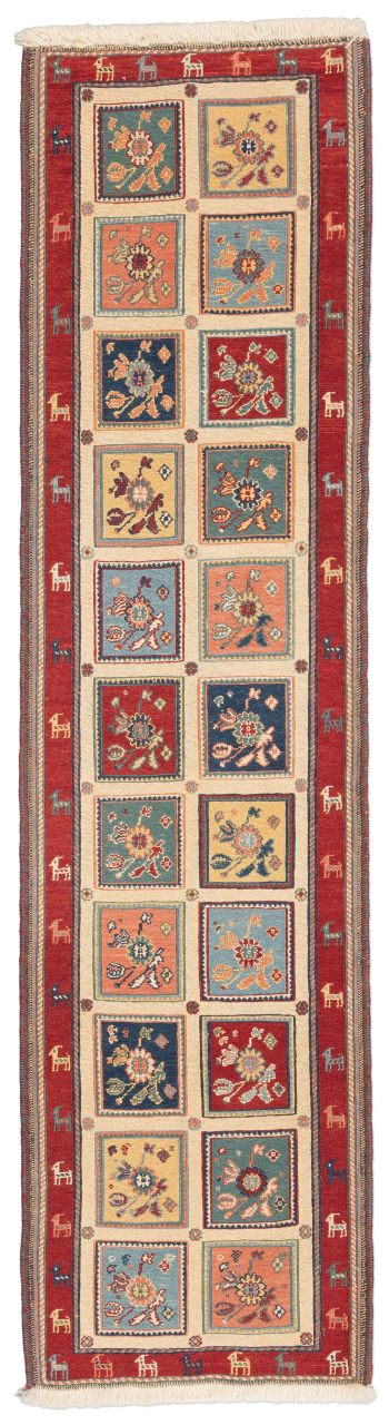 handgewebter Sumackkelim Afschar-Tabii aus Persien Maß 204x54 cm