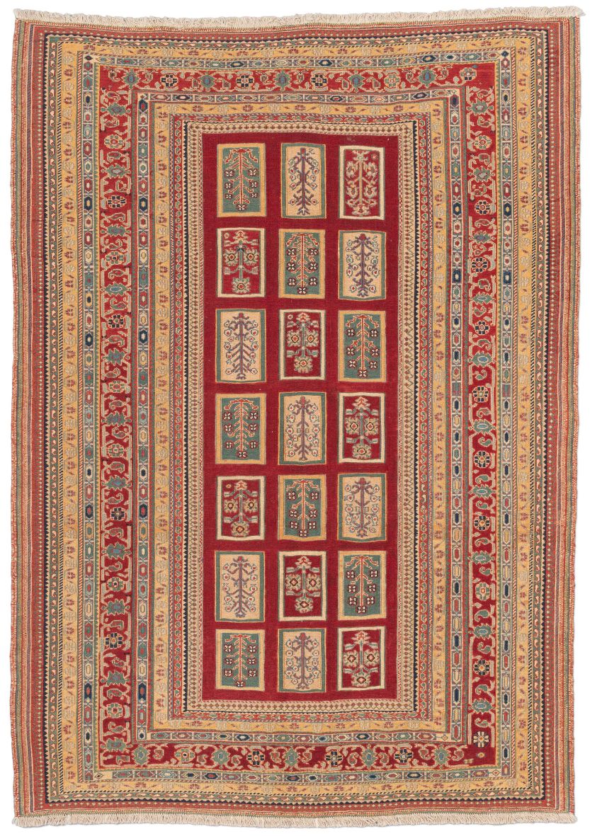 handgewebter Sumackkelim Afschar-Tabii aus Persien Maß 205x146 cm