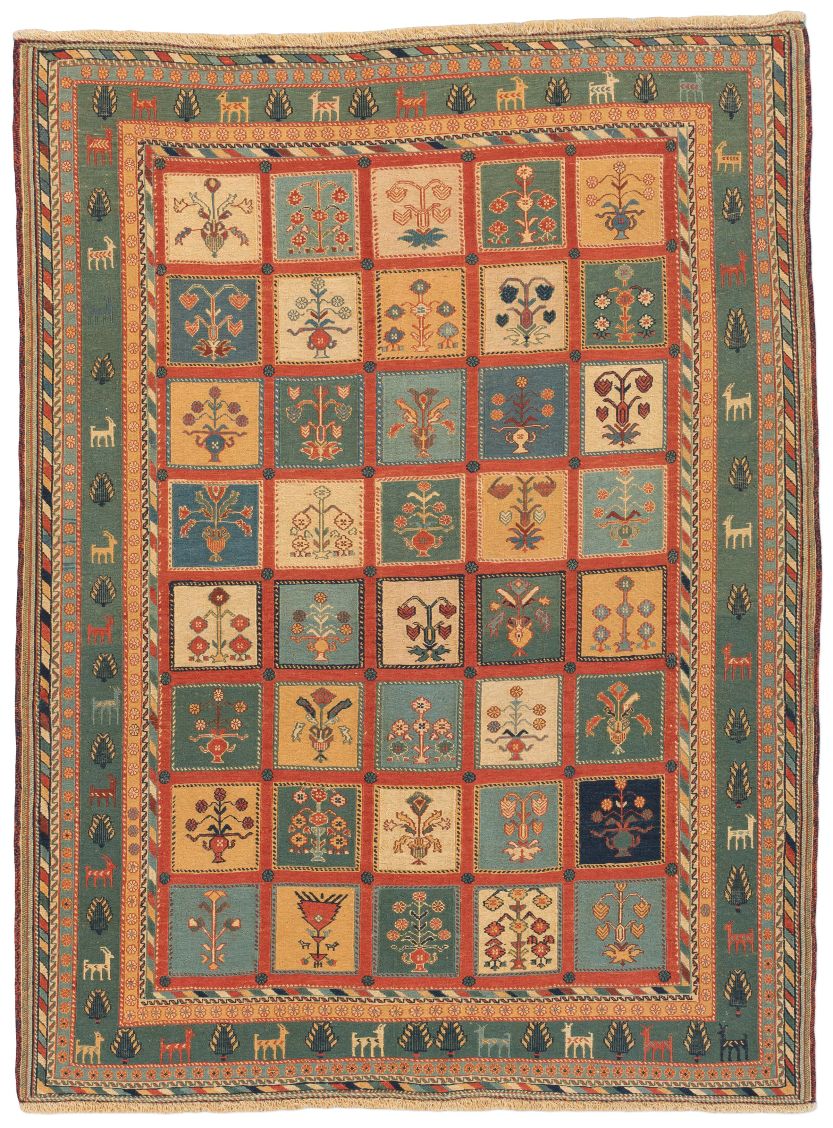 handgewebter Sumackkelim Afschar-Tabii aus Persien Maß 220x168 cm