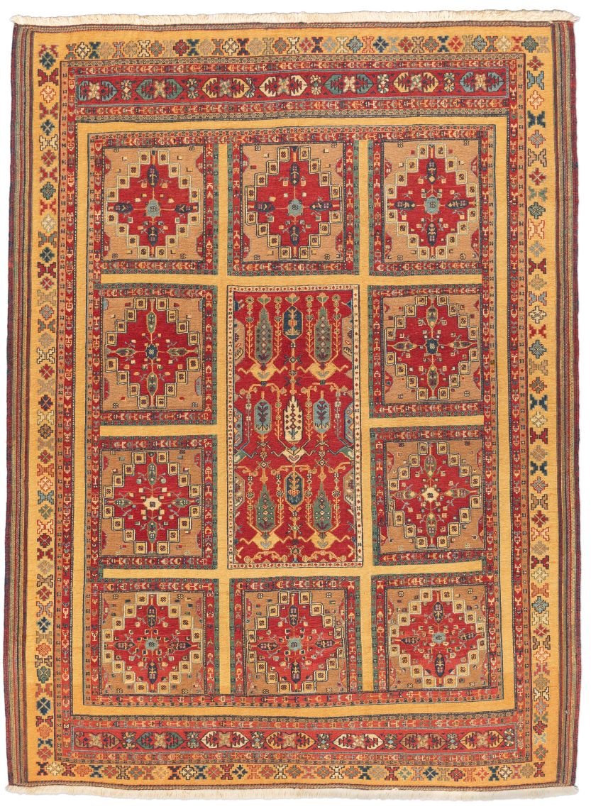 handgewebter Sumackkelim Afschar-Tabii aus Persien Maß 225x171 cm