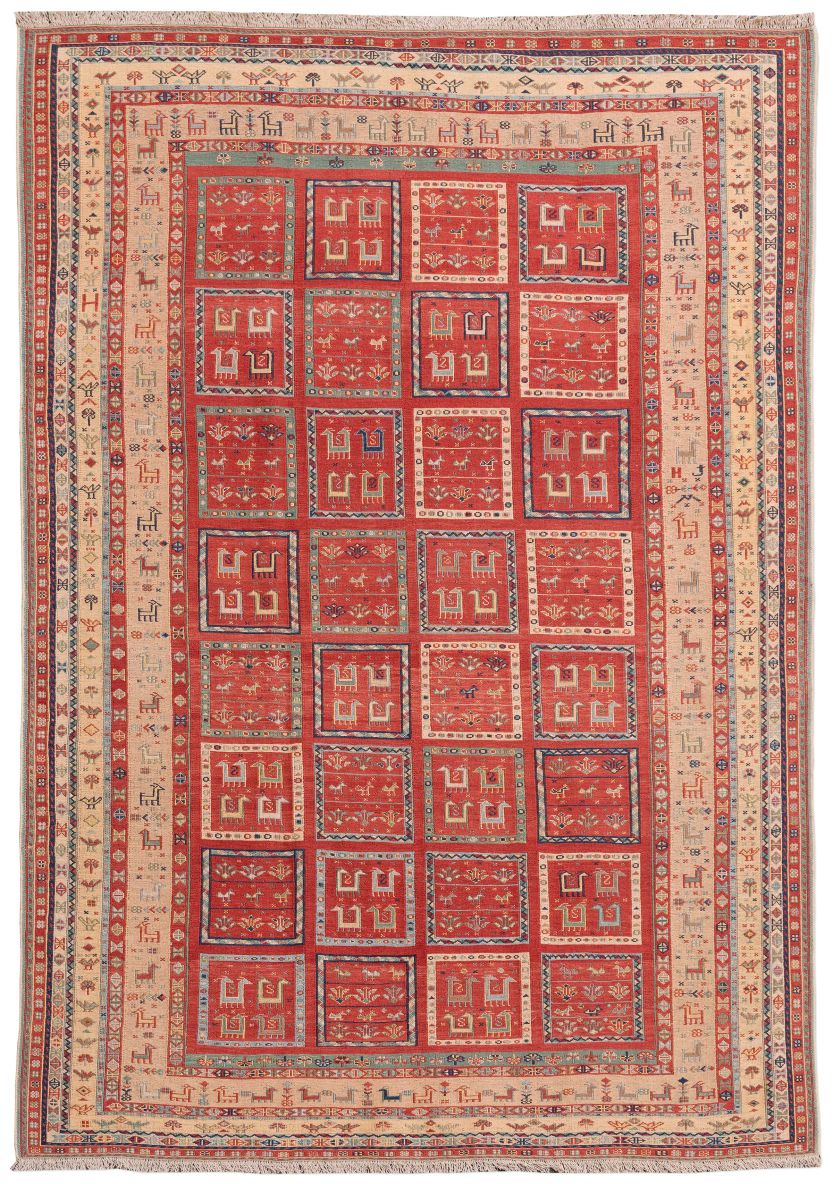 handgewebter Sumackkelim Afschar-Tabii aus Persien Maß 232x163 cm