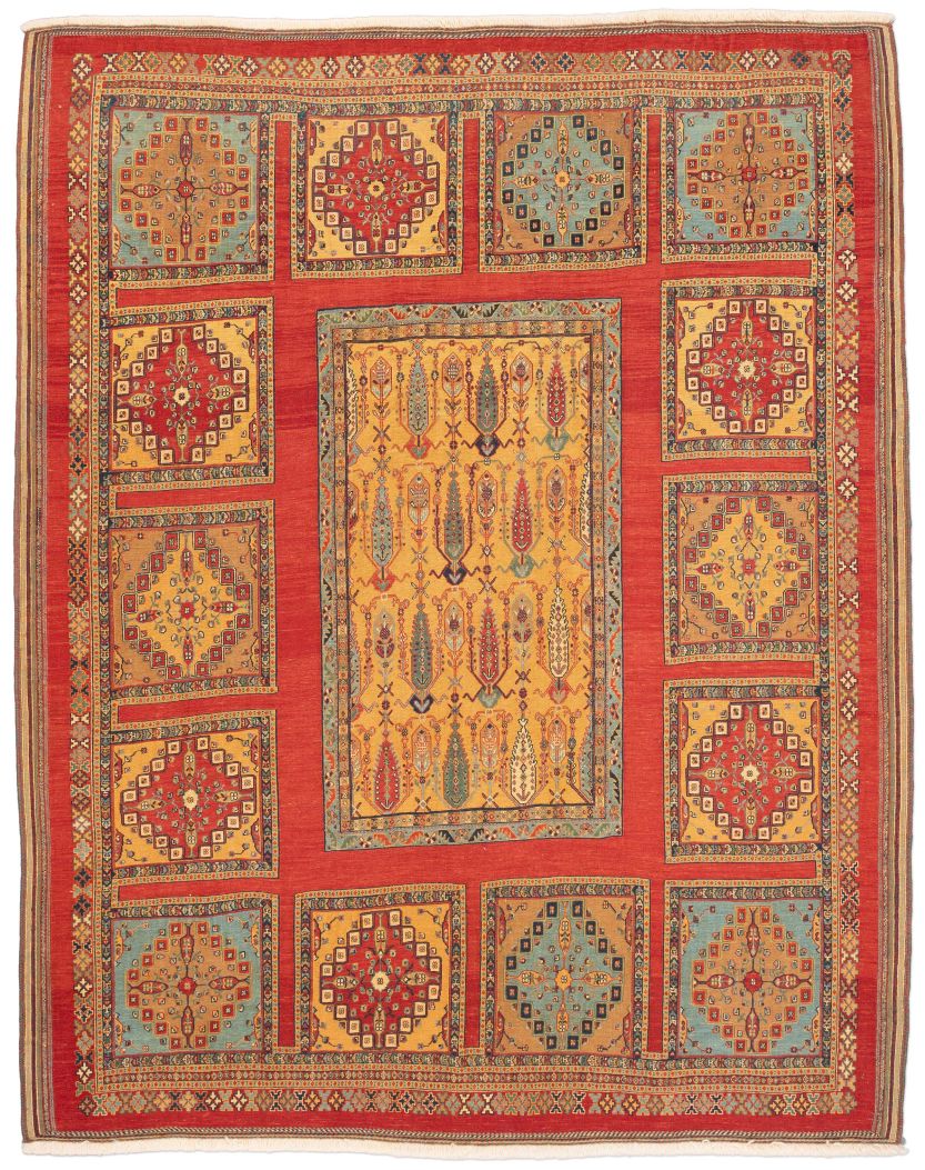 handgewebter Sumackkelim Afschar-Tabii aus Persien Maß 256x205 cm