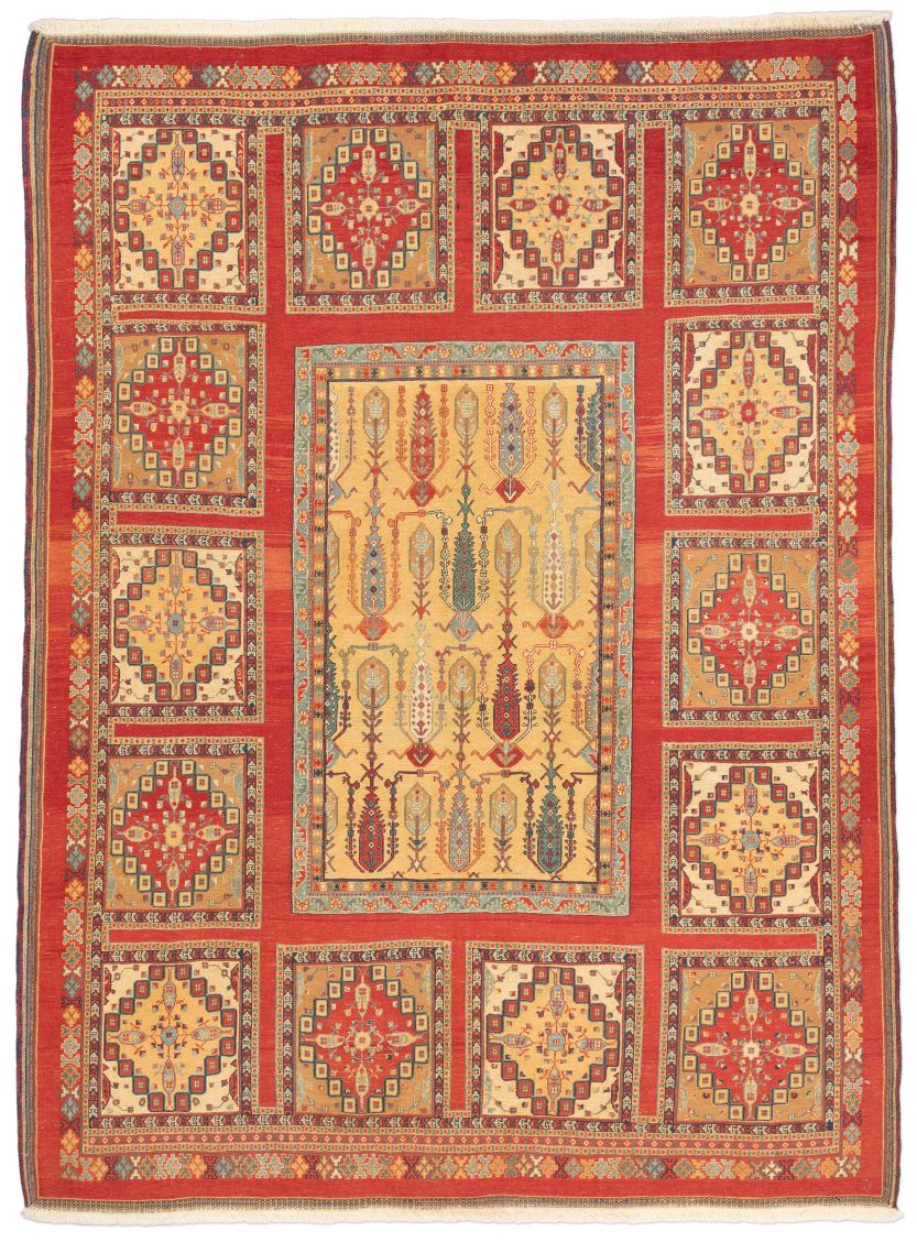 handgewebter Sumackkelim Afschar-Tabii aus Persien Maß 265x198 cm