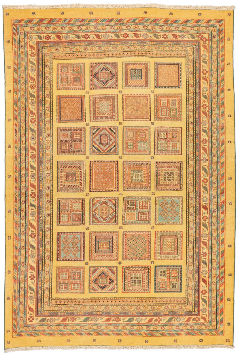 handgewebter Sumackkelim Afschar-Tabii aus Persien Maß 290x200 cm