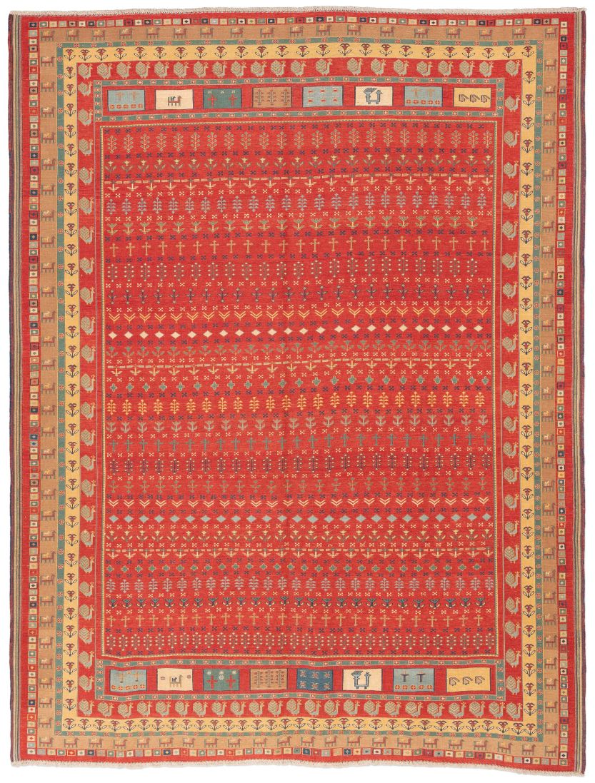 handgewebter Sumackkelim Afschar-Tabii aus Persien Maß 385x294 cm