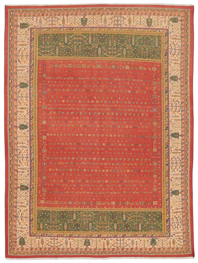 handgewebter Sumackkelim Afschar-Tabii aus Persien Maß 400x294 cm