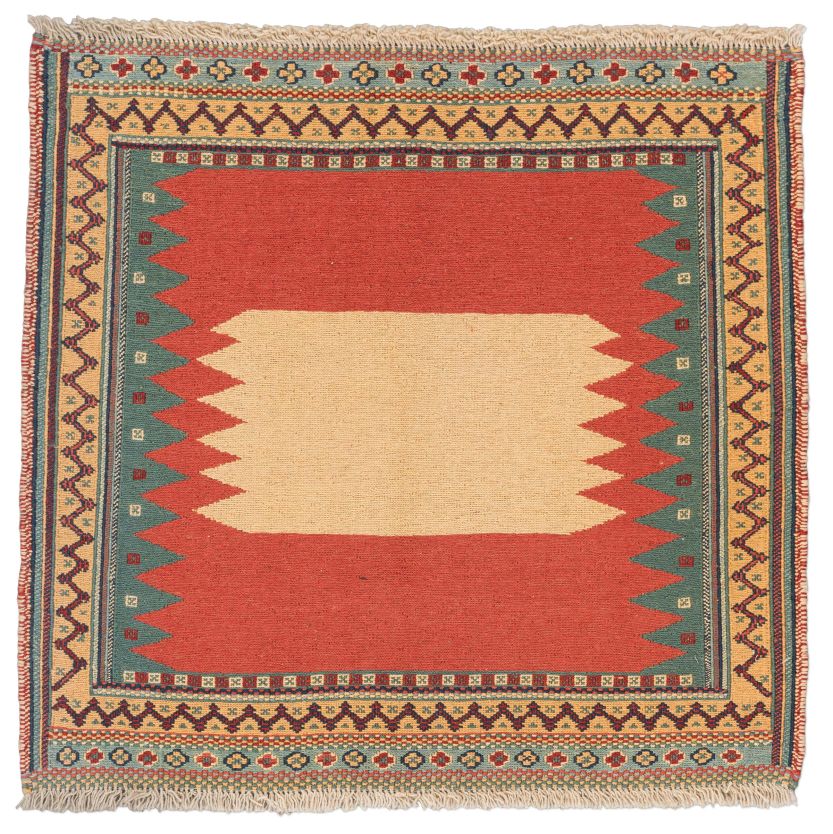 handgewebter Sumackkelim Afschar-Tabii aus Persien Maß 82x78 cm