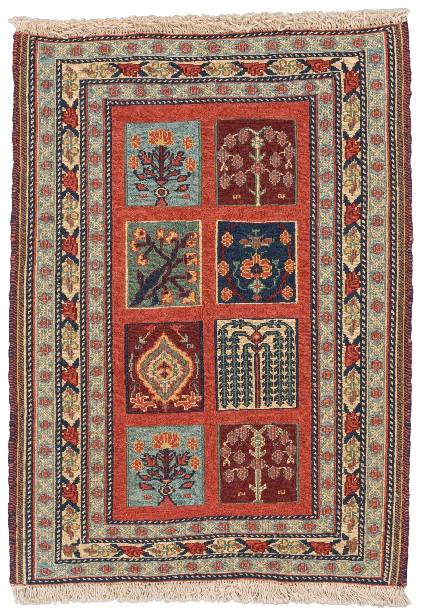 handgewebter Sumackkelim Afschar-Tabii aus Persien Maß 88x64 cm