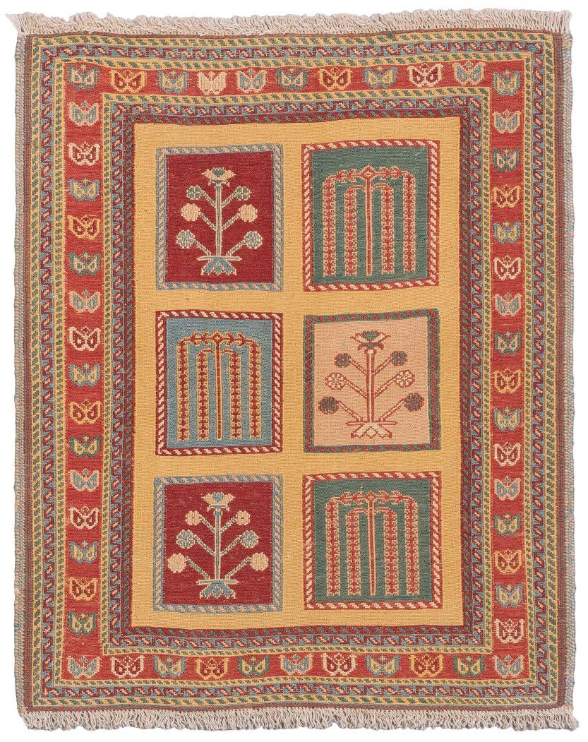 handgewebter Sumackkelim Afschar-Tabii aus Persien Maß 98x81 cm