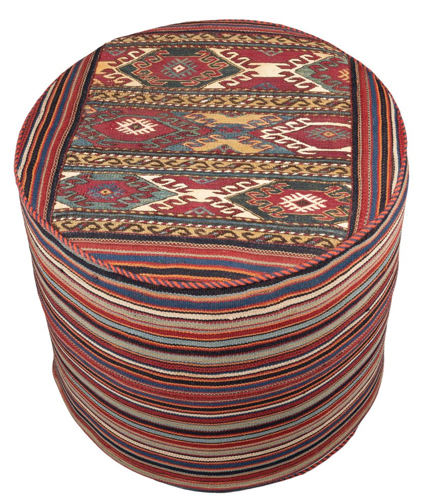 handgewebter Sumackkelim Schahsawan-Hocker aus Persien Maß 47x47 cm