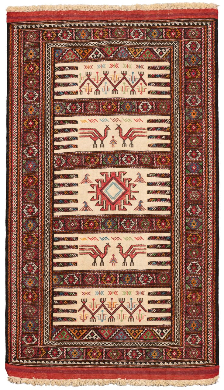 handgewebter Sumackkelim Sofreh aus Persien Maß 187x106 cm