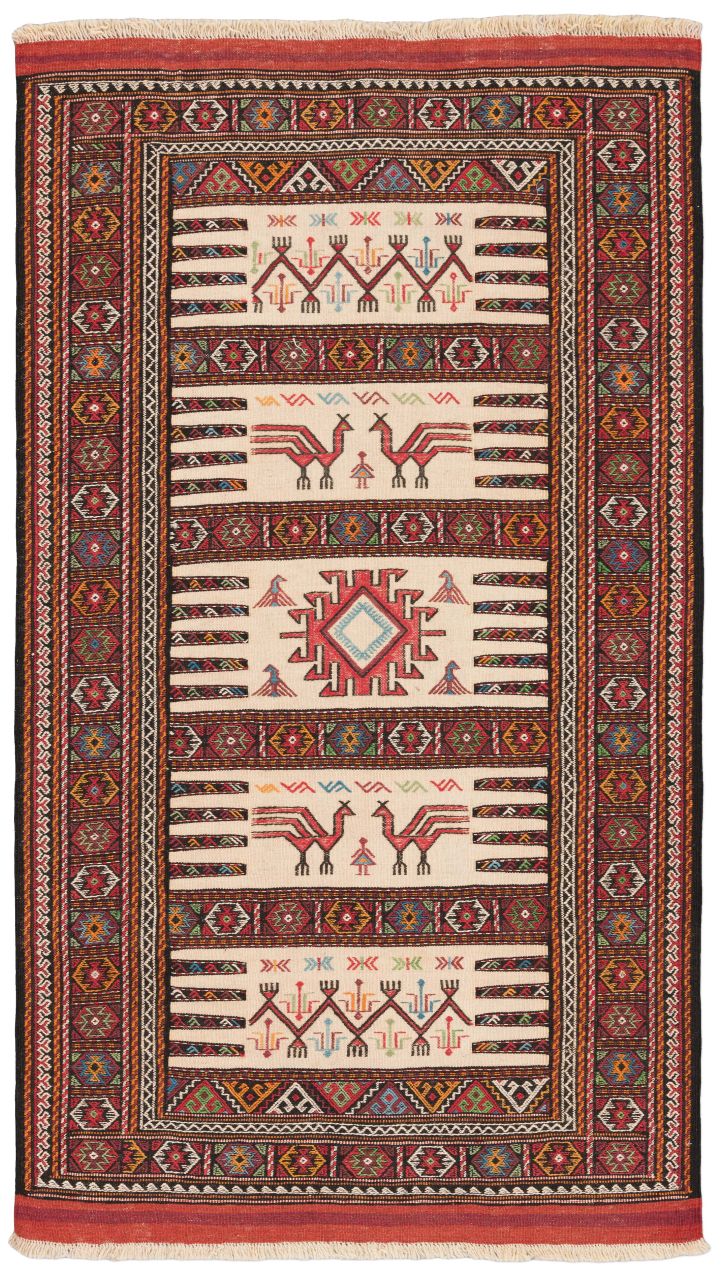handgewebter Sumackkelim Sofreh aus Persien Maß 187x106 cm