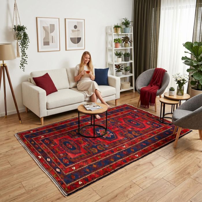 handgeknüpfter Orienteppich Derbent aus Dagestan Maß 208x135 cm