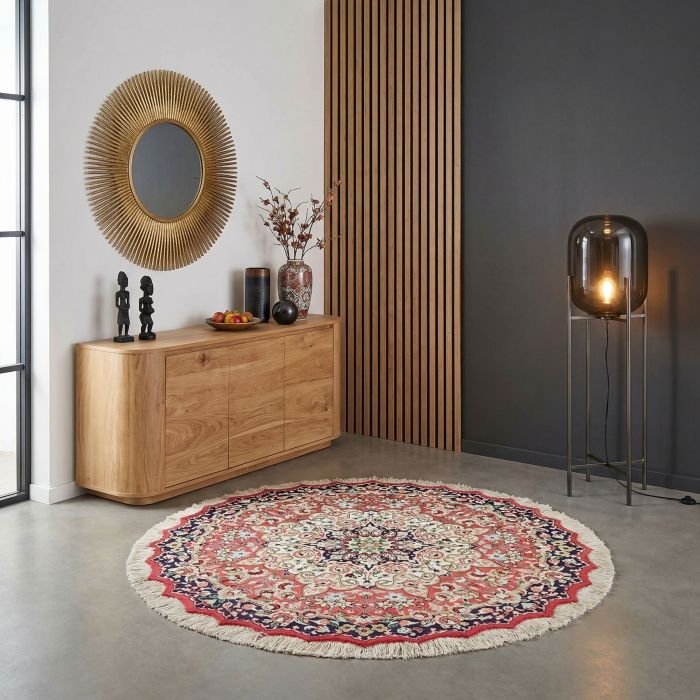 handgeknüpfter Orienteppich Ghom aus Persien Maß 100x100 cm