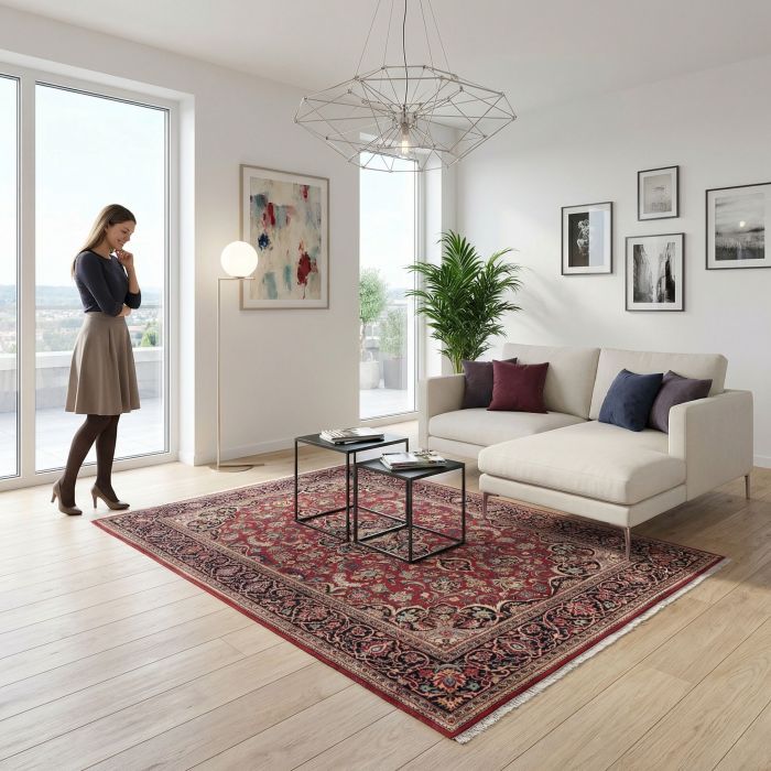 handgeknüpfter Orienteppich Keschan aus Persien Maß 208x134 cm