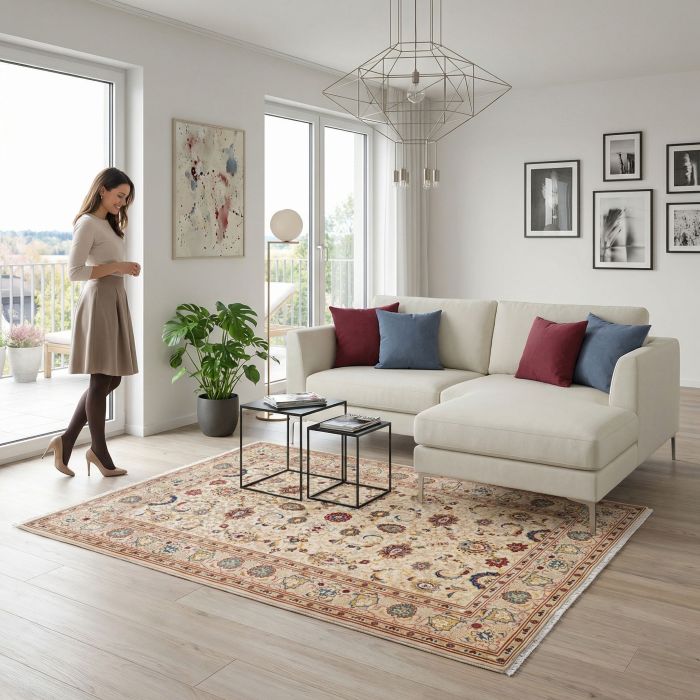 handgeknüpfter Orienteppich Keschan aus Persien Maß 208x138 cm