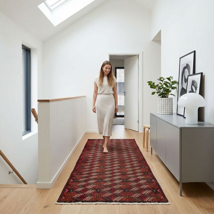 handgeknüpfter Orienteppich Kurdi aus Persien Maß 300x109 cm