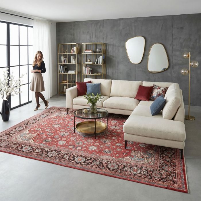 handgeknüpfter Orienteppich Sarough aus Persien Maß 371x275 cm