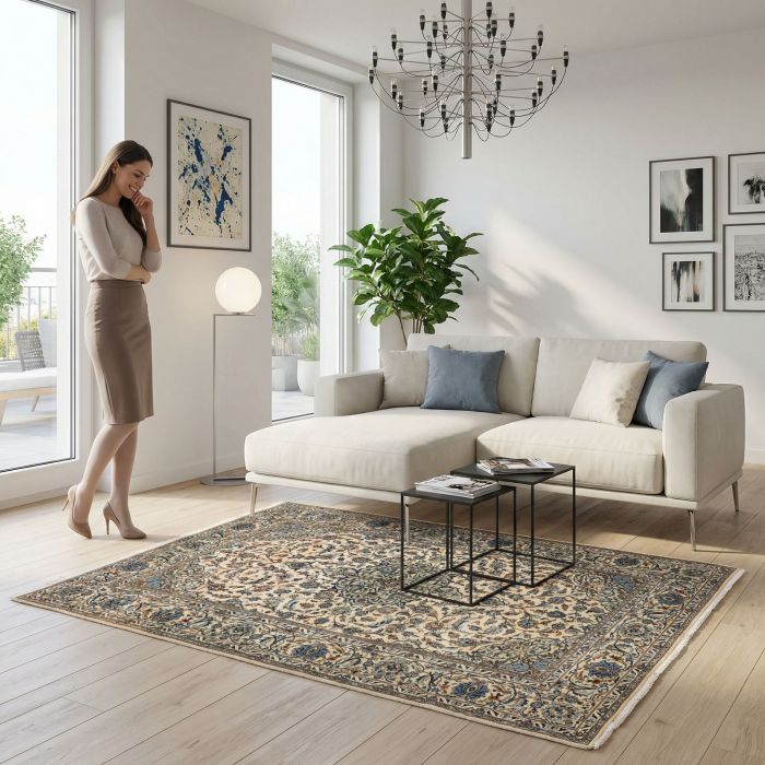 handgeknüpfter Orienteppich Keschan aus Persien Maß 218x143 cm