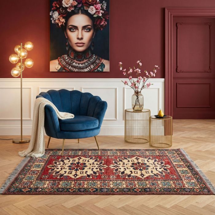 handgeknüpfter Orienteppich Kazak aus Afghanistan Maß 158x117 cm