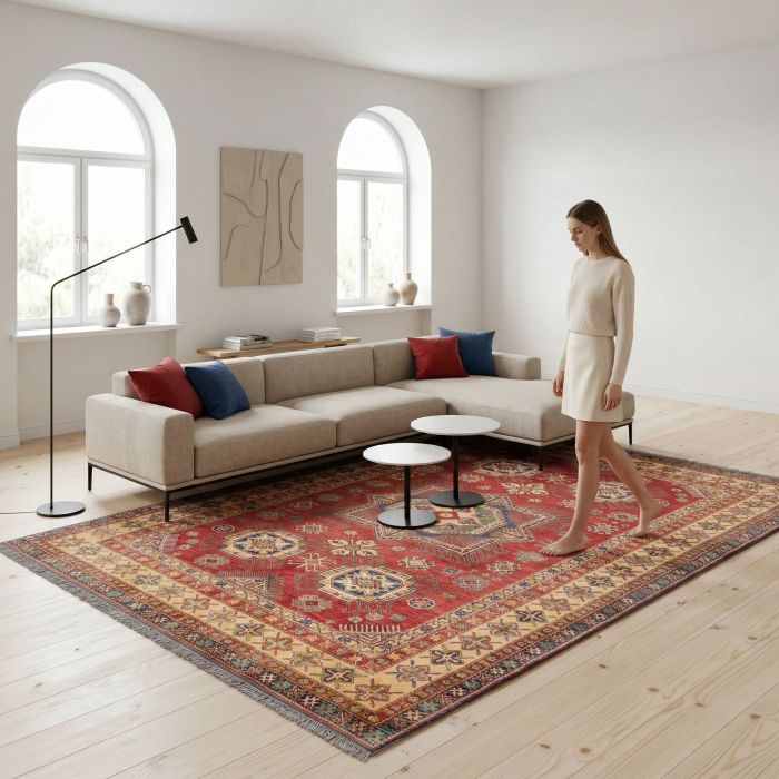 handgeknüpfter Orienteppich Kazak aus Afghanistan Maß 300x227 cm