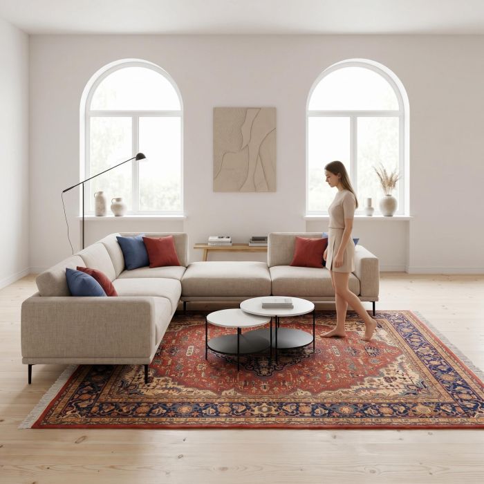 handgeknüpfter Orienteppich Gaswin aus Indien Maß 346x250 cm