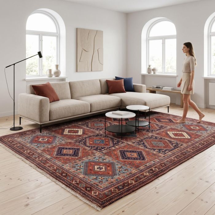 handgeknüpfter Orienteppich Aliabad aus Persien Maß 305x212 cm