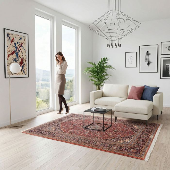 handgeknüpfter Orienteppich Keschan aus Persien Maß 230x144 cm