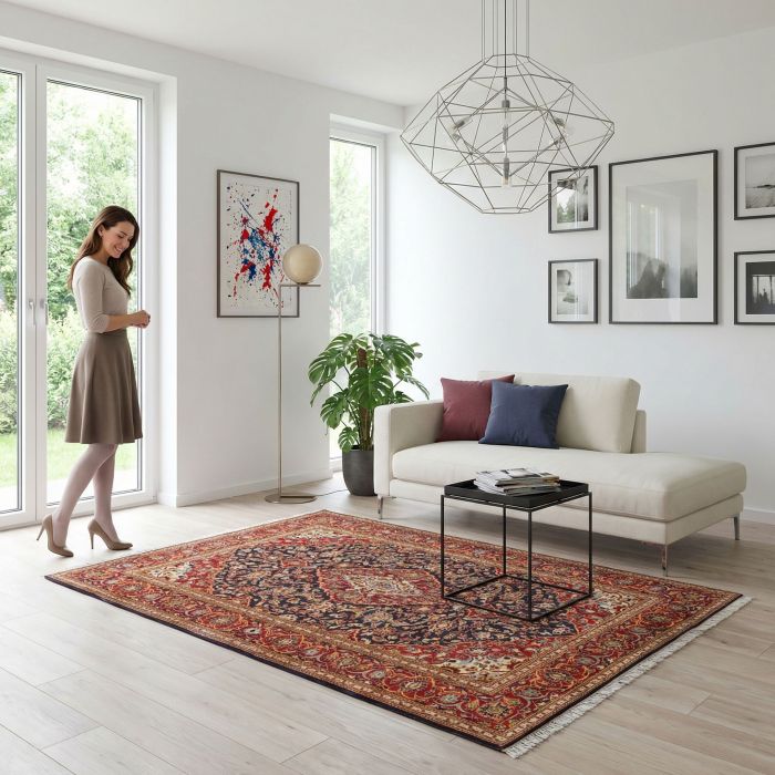 handgeknüpfter Orienteppich Keschan aus Persien Maß 227x140 cm