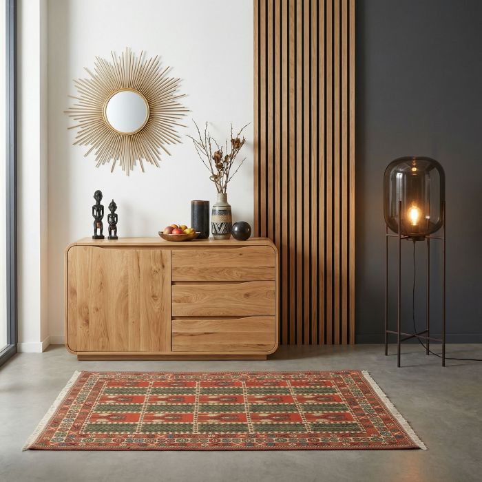 handgewebter Sumackkelim Afschar-Tabii aus Persien Maß 165x121 cm